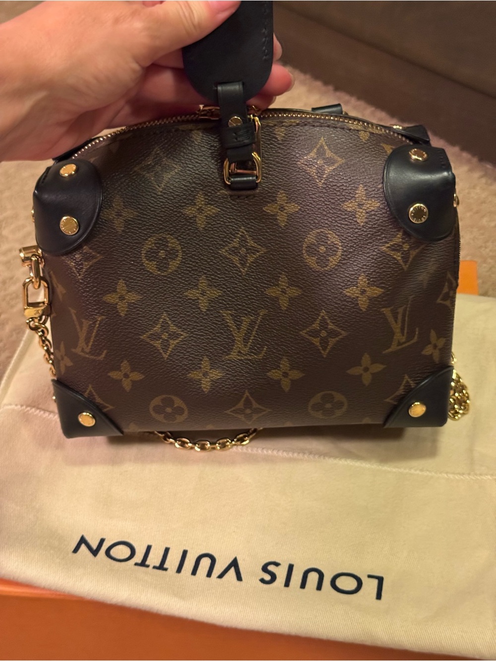 Louis Vuitton Monogram Petite Malle Souple Brown & Black (Gold Hardware) - Picture 6 of 15
